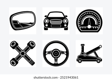 Car decoration and instrument vector illustration with cartoon, clipart, and line art design.






