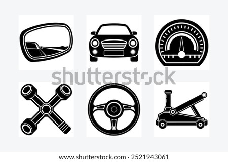Car decoration and instrument vector illustration with cartoon, clipart, and line art design.






