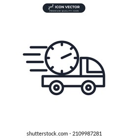 car delivery. fast shipping icon symbol template for graphic and web design collection logo vector illustration