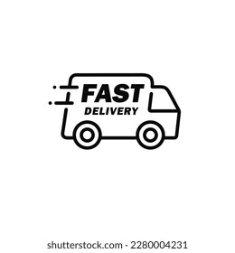Car delivery line icon isolated on white background