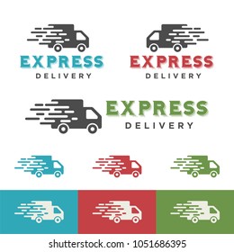 Car Delivery Shipping Express Moved Logo Icon Vector Template