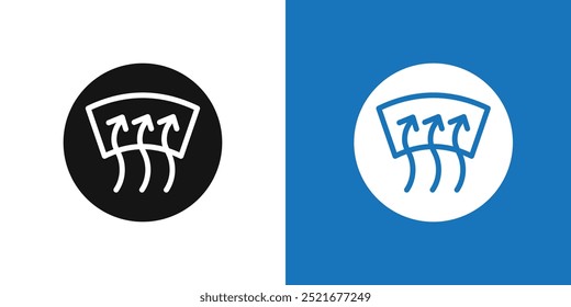 Car demister icon Flat vector set outline