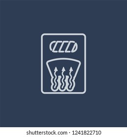 car demister icon. car demister linear design concept from Car parts collection. Simple element vector illustration on dark blue background.