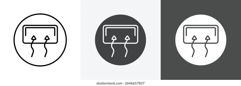 Arte vectorial de conjunto de iconos de demister de coche