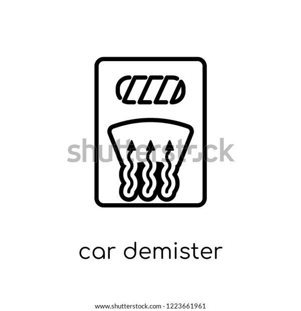 car demister icon. Trendy modern flat\
linear vector car demister icon on white background from thin line\
Car parts collection, outline vector\
illustration