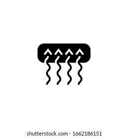 Car demister vector icon in black solid flat design icon isolated on white background