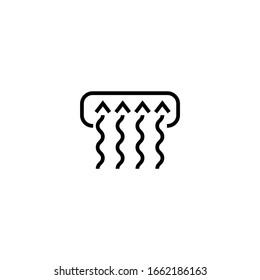 Car demister vector icon in linear, outline icon isolated on white background