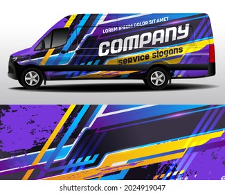 Car design for the company. Car branding. Branded car sticker with abstract, bold and aggressive graphic vector design
