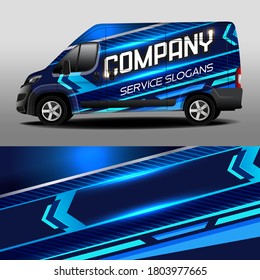 Car design development for the company. Car branding. Signature car sticker in blue tones.

