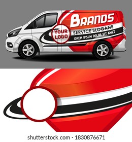 Car design development for the company. Car branding. Branded car sticker
