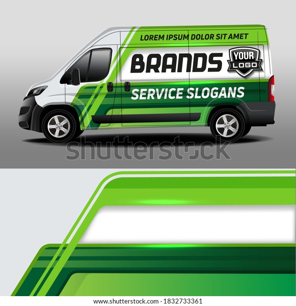 Car design development for the\
company. Car branding. Signature car sticker in green\
tones\
