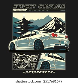 car design illustration, street culture