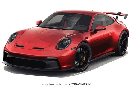 car design modern art vector 	
red Porsche car sport design template isolated on white background