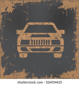 Car design on old paper background,vector