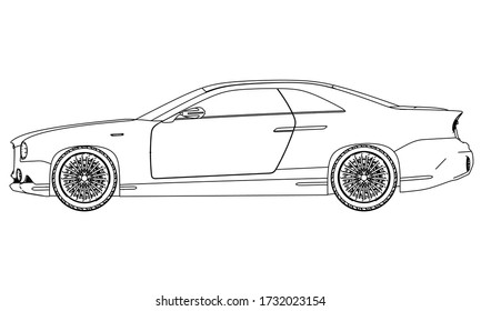 Car Design Outline Vehicle Template Vector Stock Vector (Royalty Free ...