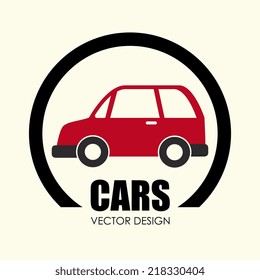 Car design over beige background, vector illustration