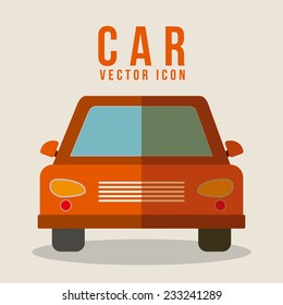 Car design over beige background, vector illustration.