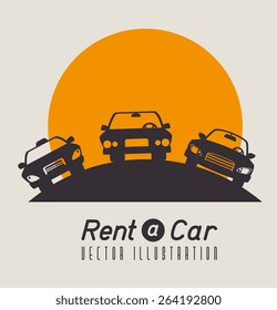 Car design over beige background, vector illustration.