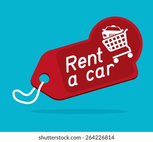 Car design over blue background, vector illustration.