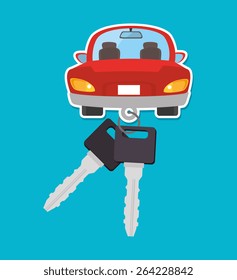 Car design over blue background, vector illustration.