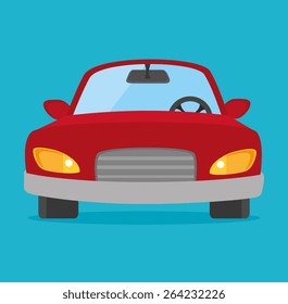 Car design over blue background, vector illustration.