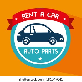 car design over orange background vector illustration 