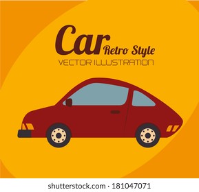 car design over orange background vector illustration 