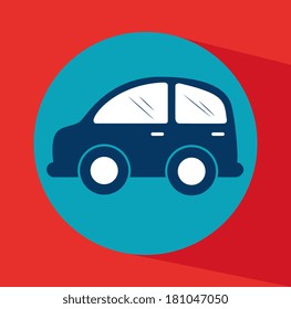 car design over red background vector illustration 