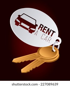 Car design over red background, vector illustration