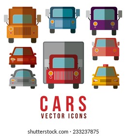 Car design over white background, vector illustration.