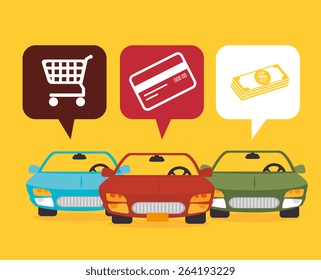Car design over white background, vector illustration.