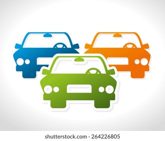 Car design over white background, vector illustration.