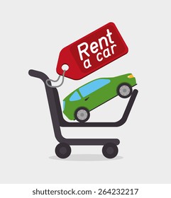 Car design over white background, vector illustration.
