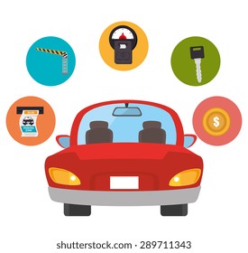 Car design over white background, vector illustration.