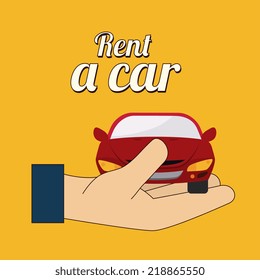 Car design over yellow background, vector illustration