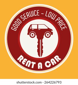 Car design over yellow background, vector illustration.