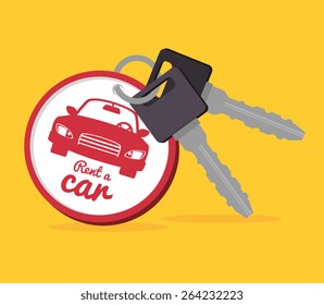 Car design over yellow background, vector illustration.