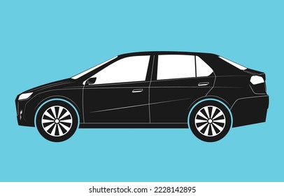 Car design, Side view of a car symbol, vector