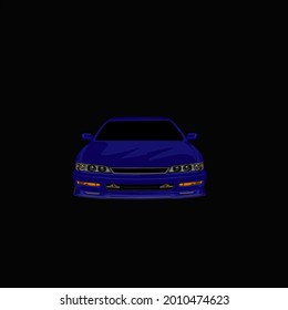 car design vector seen from the front, elegant vector car for design tshirt or logo design
