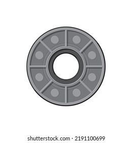 Car Detail Bearing Machine Element Isolated Realistic Icon. Vector Vehicle Spare Part, Round Wheel Automobile Mechanism. Machinery Equipment, Chrome Motion Gear Grease, Roller Of Auto Truck