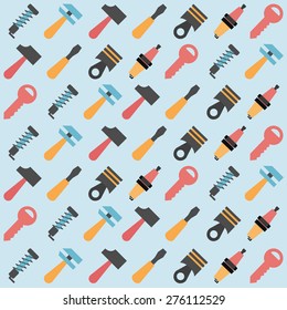 Car detail and service seamless pattern
