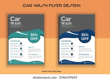 Car Detailing, Auto Detailing Flyer, Car Wash Poster.Abstract Design Car Wash Flyer