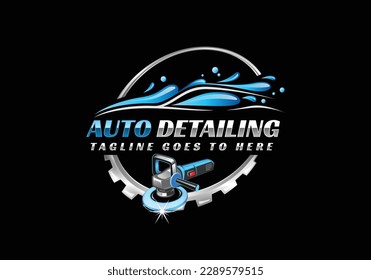 Car detailing logo auto detailing auto polish car service logo car wash logo car cleaning logo vector template