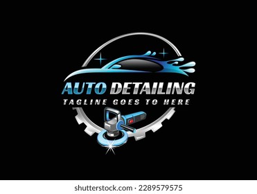 Car detailing logo auto detailing auto polish car service logo car wash logo car cleaning logo vector template