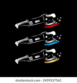 Car Detailing Machine Silhouette Vector Isolated - Car Polisher Machine Vector template