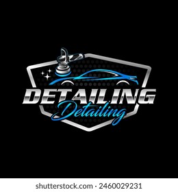 Autodetailservice-Logo-Emblem-Design-Vorlage glänzend Autoputz