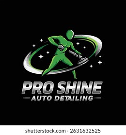 car detailing service logo emblem, sticker polisher car illustration vector graphic design template