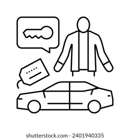 car detailing specialist line icon vector. car detailing specialist sign. isolated contour symbol black illustration