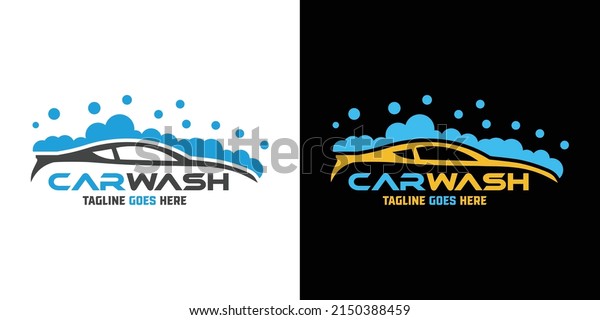Car detailing washing bubble water\
clean service logo design icon vector\
background