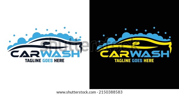 Car detailing washing bubble water\
clean service logo design icon vector\
background